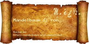 Mandelbaum Áron névjegykártya