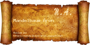 Mandelbaum Áron névjegykártya