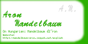 aron mandelbaum business card